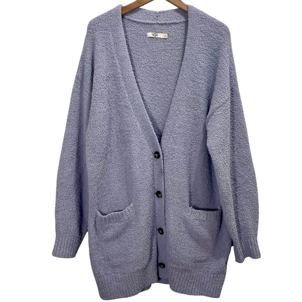 UGG Joselyn Lounge Cardigan Sweater Cloudy Gray Button-Front XL Pockets Boho